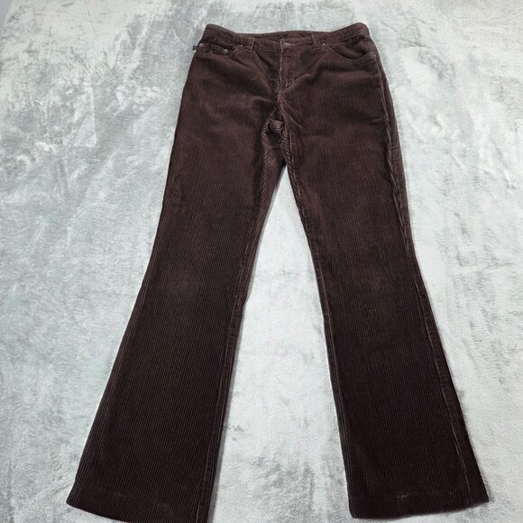 Vintage Ralph Lauren Pants Womens 0 Brown Corduroy Preppy Bootcut - Picture 1 of 10